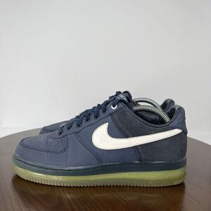 Nike Air Force 1 Shoes Men's Size 8 Blue Leather Low Max Air Sneakers 532252-410